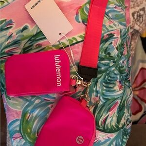 lululemon athletica Bright Pink Mini Crossbody Card Case & Pouch